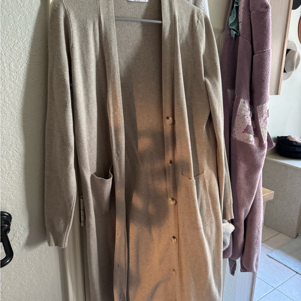 Carly Jean Los Angeles Tan Cardigan Sweater